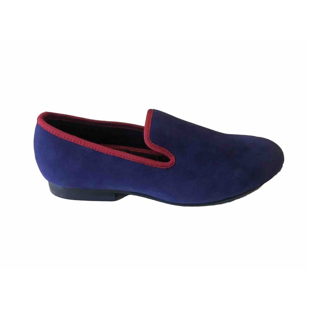 Duke + Dexter Velour Loafer Purple Navy and red Trim Single Size 7 Right Foot